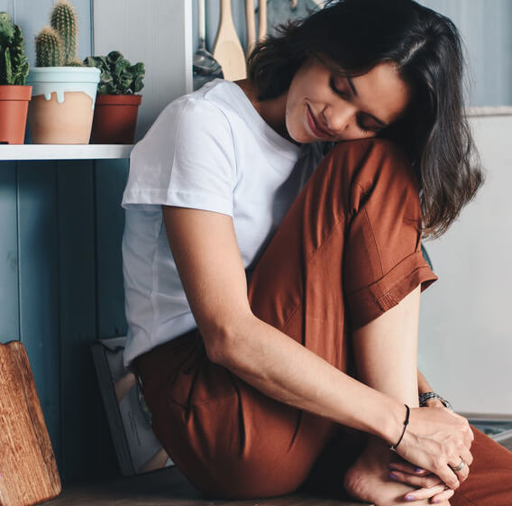 A woman relaxing